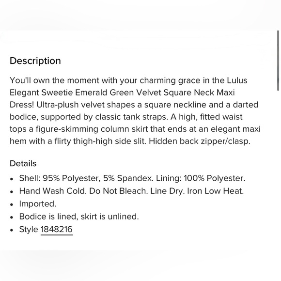 Lulus Emerald Green Velvet Sleeveless Square Neck Maxi Dress- Size Small - Picture 12 of 13